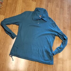 Lucy teal snap neck pullover sz XL